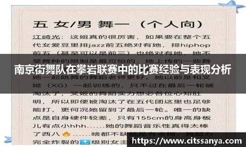 南京街舞队在攀岩联赛中的比赛经验与表现分析